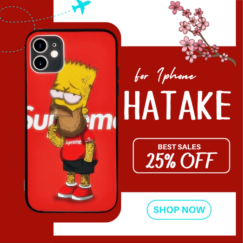 Ốp lưng Simpsons già nua SUPREME hình xăm đầy người cho Iphone 5 6 7 8 Plus 11 12 Pro Max X Xr SUPPOD00018