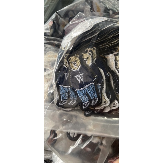 Patch vải ủi nhiệt hình thêu gấu w