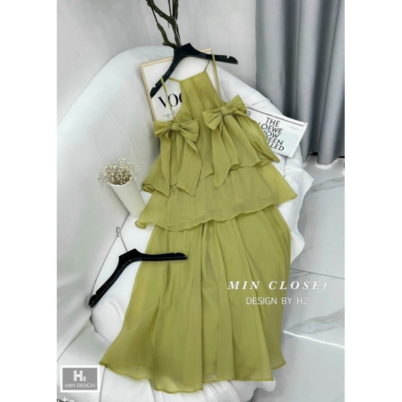 Sét Áo Hai Dây Bơ Hai Bên Kèm Chân Váy Xoè Siêu Hot HỎA TÔC