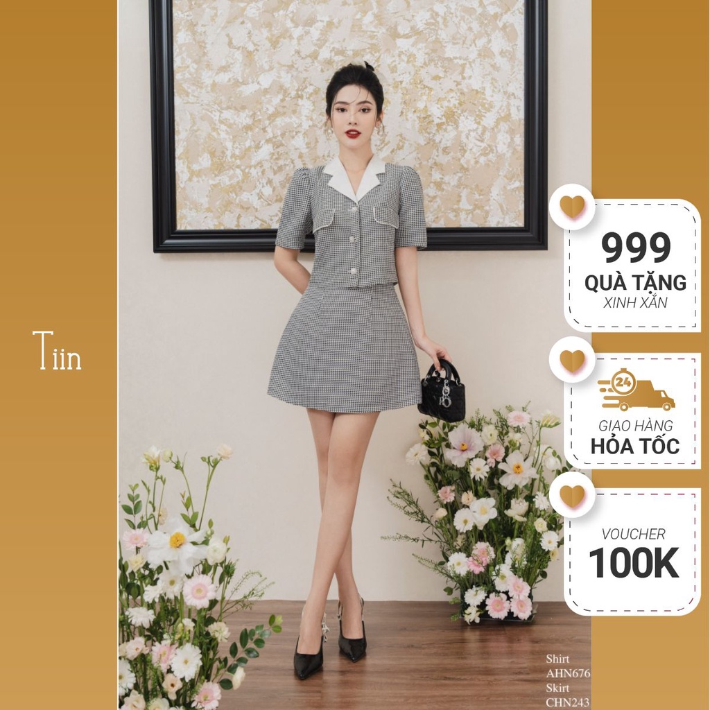 Chân váy cạp liền dáng xoè A TIINSTORE CHN243