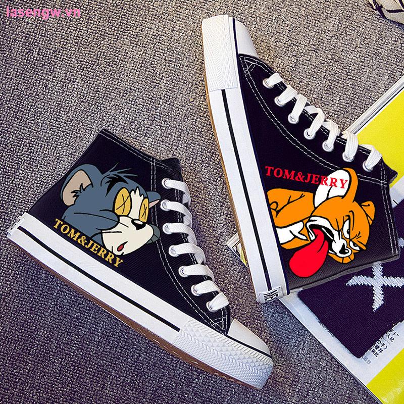 Giày Thể Thao Canvas Cổ Cao Màu Dạ Quang Mẫu Mới 2023 Phong Cách Anime Dễ Phối Đồ Thời Trang Mùa Xuân Cho Nam