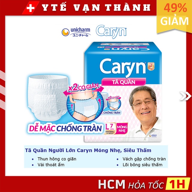✅ Tã Quần Người Lớn Caryn Mỏng Nhẹ, Siêu Thấm | Dễ mặc, chống tràn -VT0258
