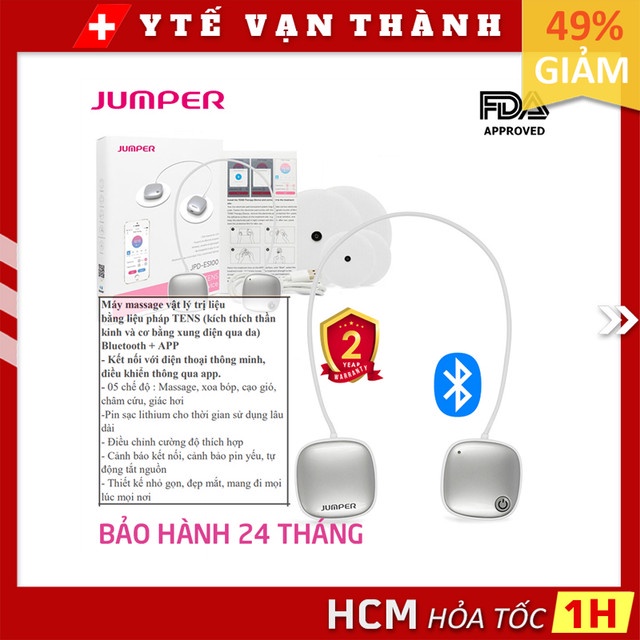 Máy Massage Xung Điện Jumper JPD - ES100 (Bluetooth) | (Mát xa, Massa) Liệu pháp TENS -VT0966