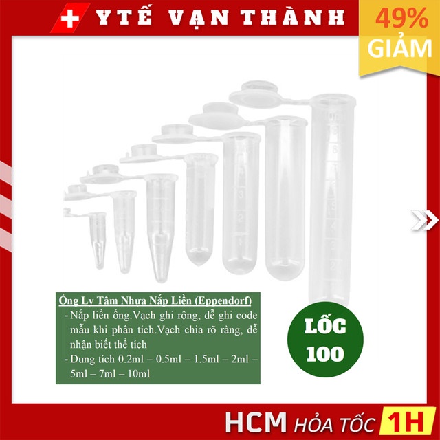 Ống Ly Tâm Nhựa Nắp Liền (Eppendorf) | 0.2ml, 0.5ml, 1.5ml, 2ml, 5ml,7ml, 10ml -VT0839