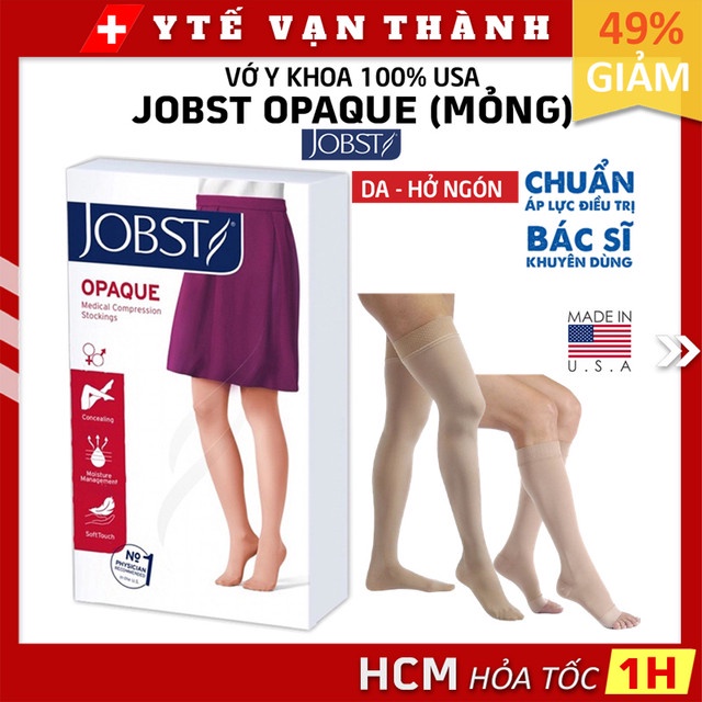 ✅ Vớ Y Khoa JOBST Opaque (Mỏng) (Da, Hở Ngón) | Tất Suy Giãn Tĩnh Mạch 100% USA Mỹ -VT0895