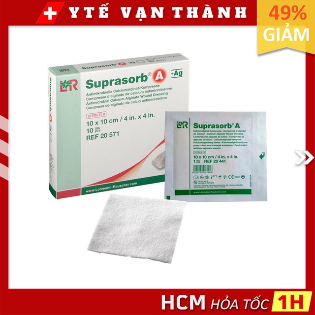 ✅ Gạc Kháng Khuẩn Hút Dịch Tạo Gel Tiệt Trùng Suprasorb A +Ag -VT0693