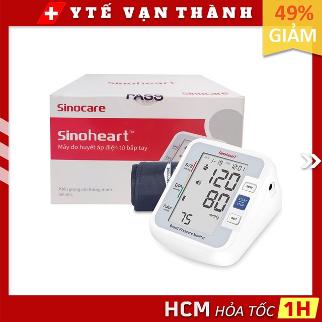✅ Máy Đo Huyết Áp Bắp Tay Sinocare Sinoheart BA-801 -VT0524