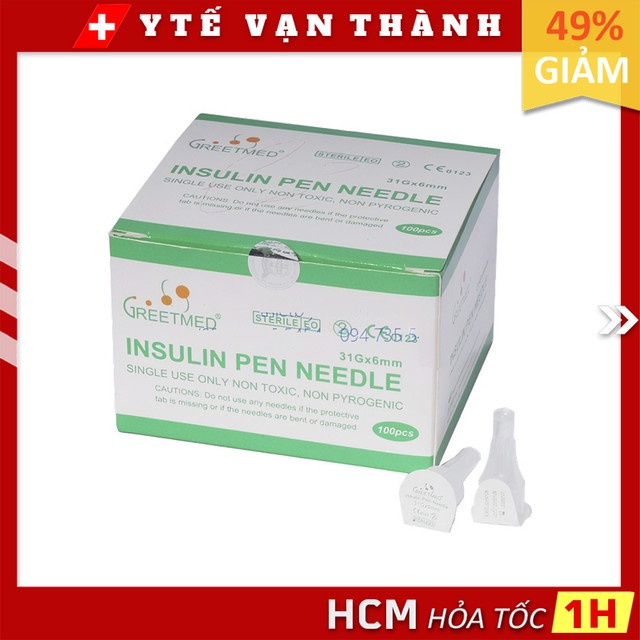 Đầu Kim Chích Tiểu Đường (Kim Bánh Ú) GreetMed 31G | Hoặc Nhãn Hiệu Tương Đương -VT0593