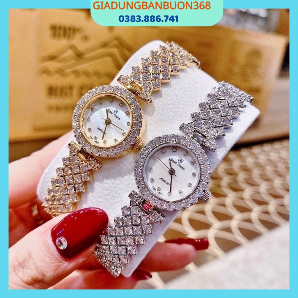 Đồng Hồ Nữ Chính Hãng Royal Crown 6305L - Sự lựa chọn hoàn hảo cho Phái Đẹp, Đồng Hồ Nữ Đính Đá Hàng Cao Cấp Chống Nước