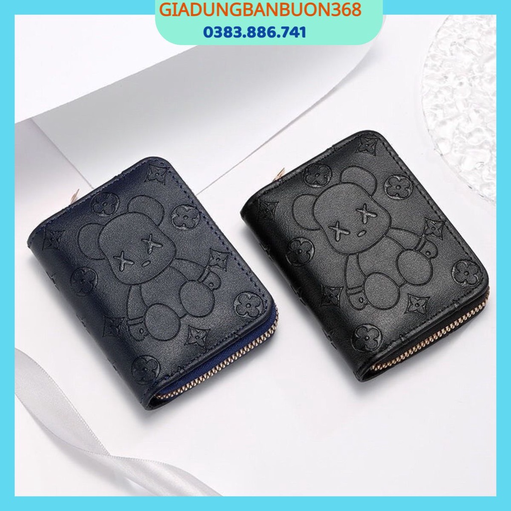 Ví gấu mochi mini nhiều ngăn bỏ túi chất lượng cao, Bóp nữ đẹp ngắn cầm tay nhỏ gọn đa dạng màu sắc siêu xinh, Ví Da Pu