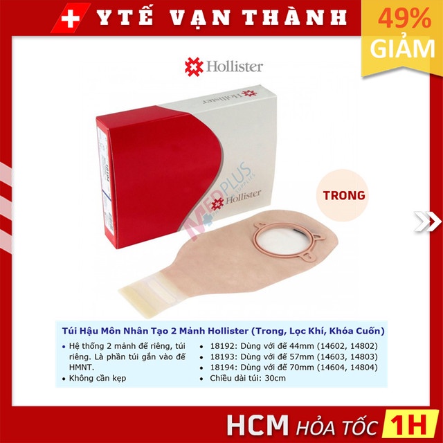 ✅ Túi Hậu Môn Nhân Tạo 2 Mảnh Hollister 18192 18193 18194 (Trong, Lọc Khí, Khóa Cuốn) | Túi Phân Hậu Môn Tạm -VT0436