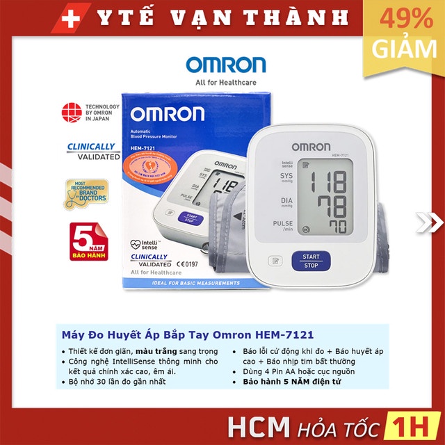 Máy Đo Huyết Áp Bắp Tay Omron HEM-7121 | Bảo Hành 5 Năm -VT0003