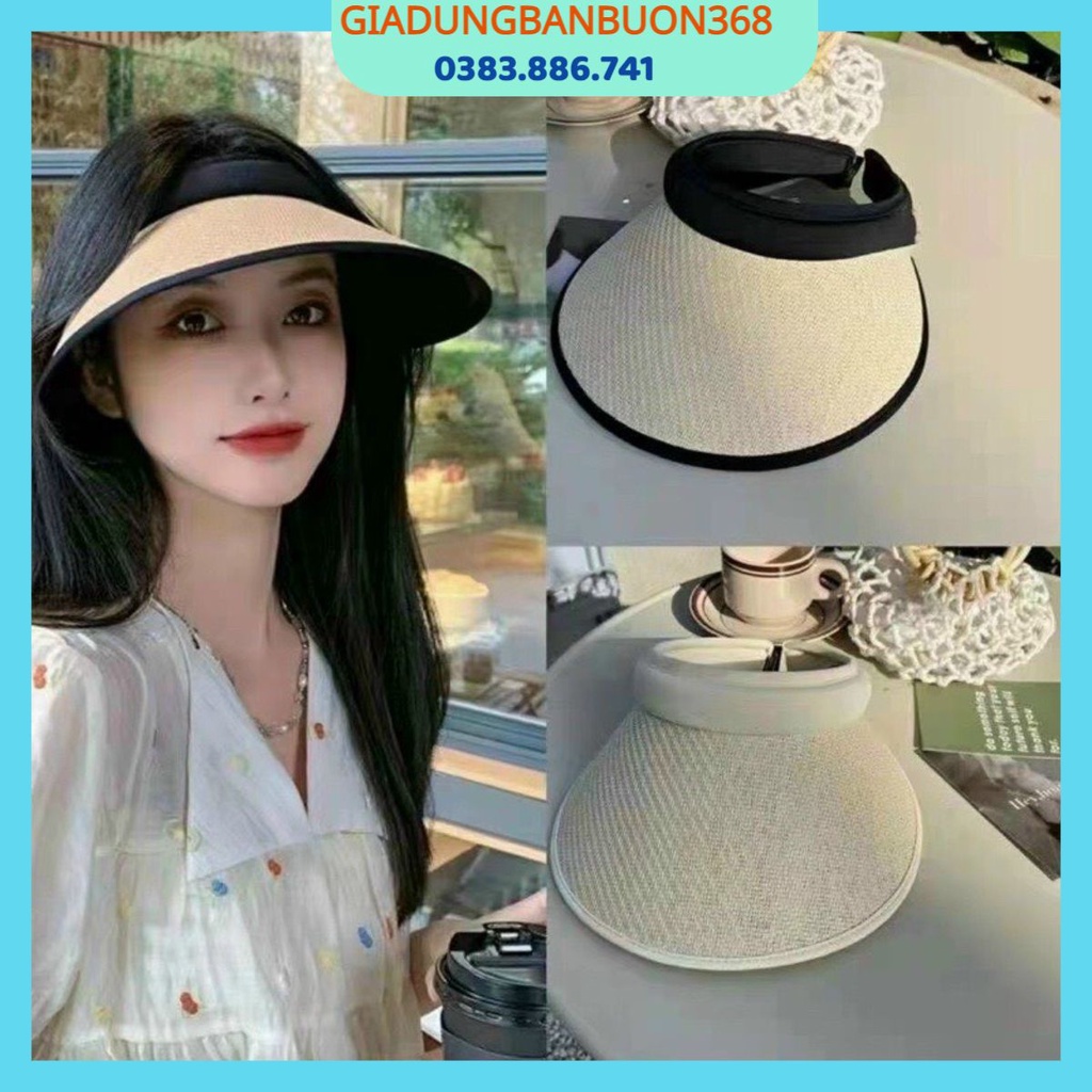 Nón chóp nữ nón cói nửa đầu mùa hè năng động cá tính Hot Trend, Mũ cói đi biển vành rộng chống nắng, phụ kiện thời trang