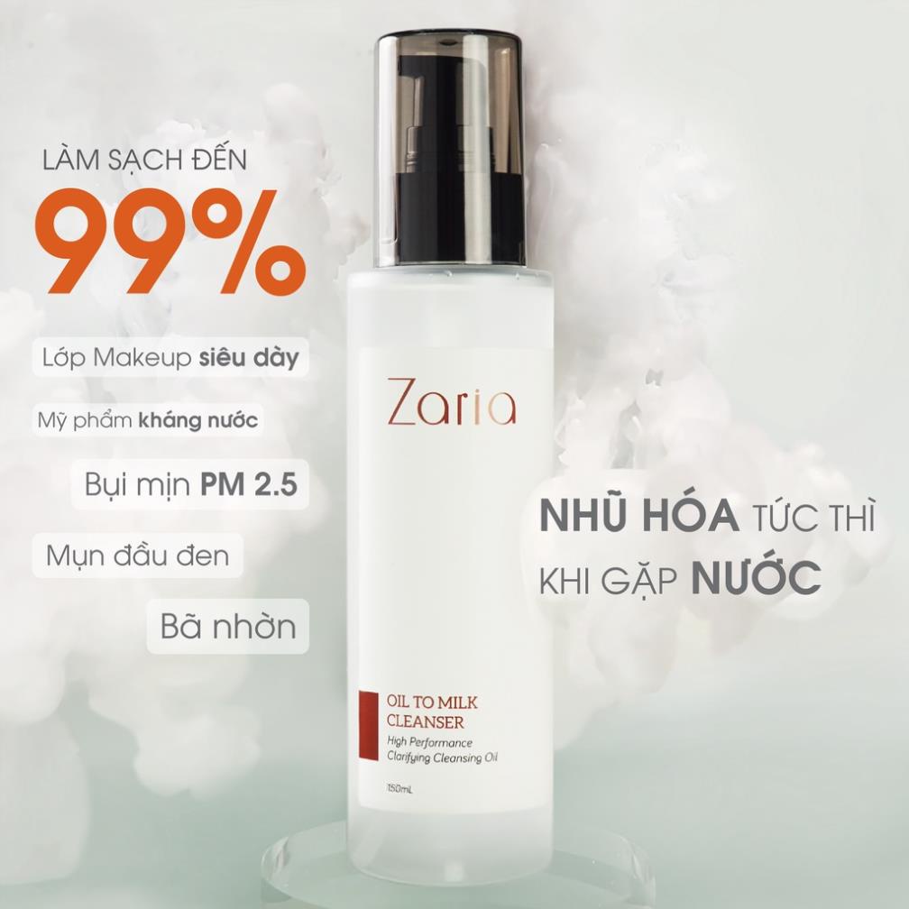Dầu Tẩy Trang Sạch Sâu Dưỡng Ẩm Giúp Da Mềm Mịn Nhũ Hóa Tức Thì Zaria Oil To Milk Cleanser
