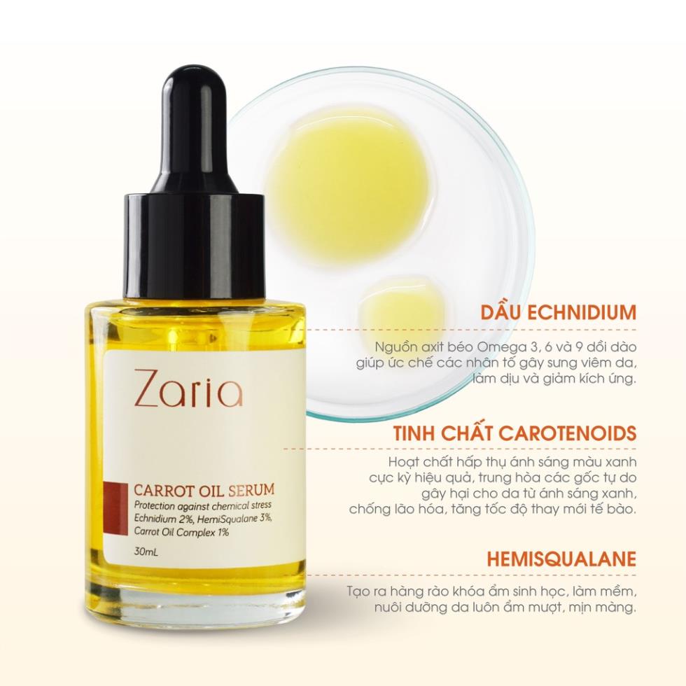 Serum Hồi Phục Da Dưỡng Ẩm Da Chống Lão Hóa Zaria Carrot Oil