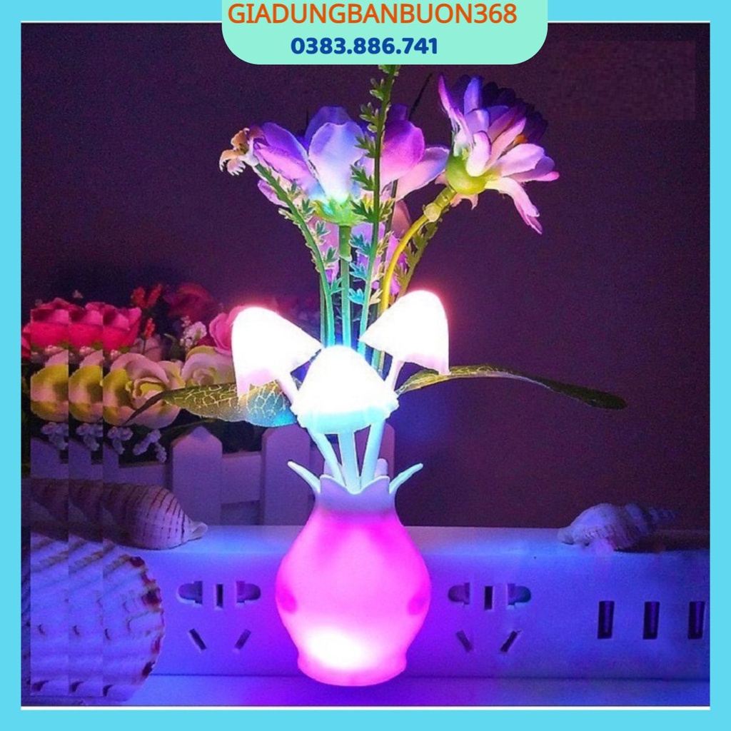 Đèn ngủ cảm ứng thông minh kiểu dáng hình nấm cute sáng tạo, Đèn Led cảm biến ánh sáng decor cho phòng ngủ thơ mộng