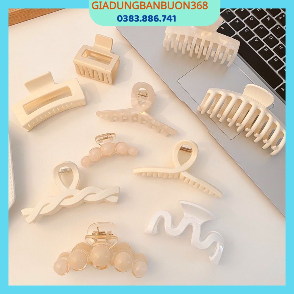 SET 5 Kẹp tóc càng cua cỡ lớn hình quạt phong cách Hàn Quốc, Phụ kiện tóc đẹp kẹp tóc cỡ lớn phong cách Hàn Quốc