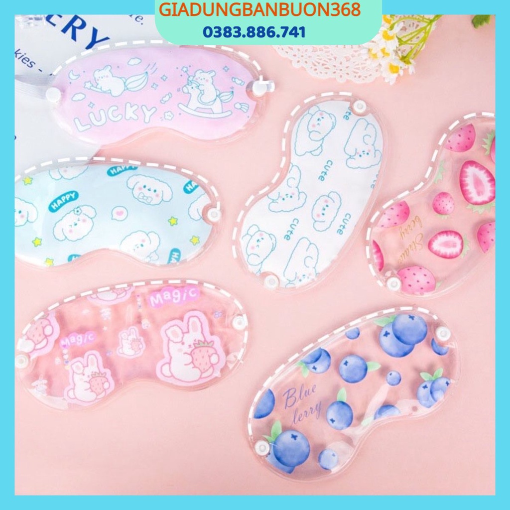 Bịt Mắt Che Mắt Ngủ Dạng Gel Massager Mắt, Đồ bịt mắt ngủ bảo vệ mắt có gel giải nhiệt làm mát mắt Kèm Túi Zip