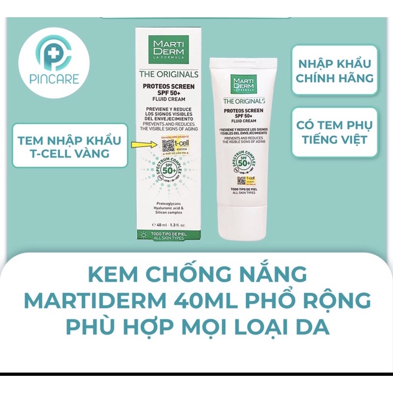 Kem Chống Nắng MartiDerm - Kem Chống Nắng MartiDerm The Proteos Screen SPF50+ Cho Da Dầu, Mụn, Nám Và Tăng Sắc Tố(79)