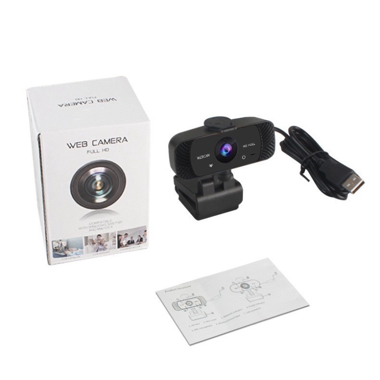 Camera máy tính W19, tự động lấy nét, khử tiếng ồn cho webcam cuộc gọi video trực tiếp ,