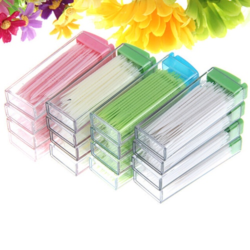 Hộp 50 Tăm Xỉa Răng Bằng Nhựa Không Mùi