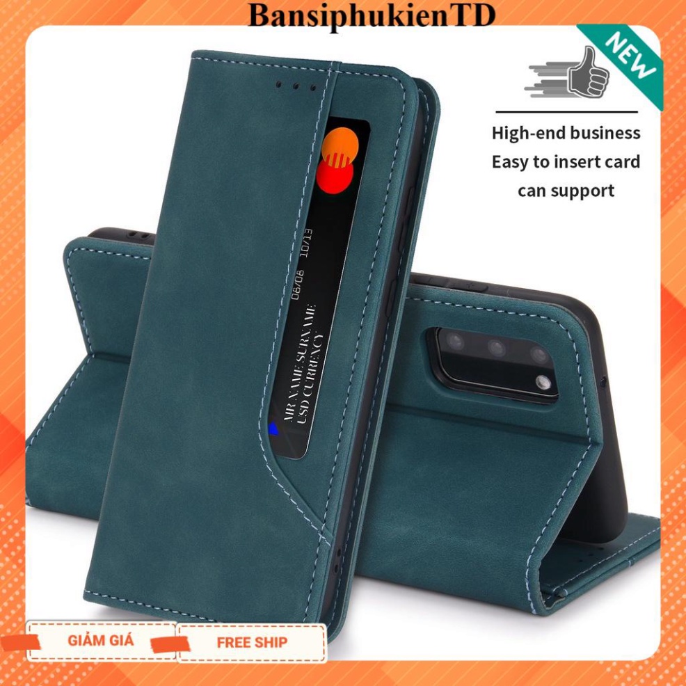 free ship Bao da may viền Oppo A57 4G 2022, A77s, bao da điện thoại kiểu ví, da mịn mượt