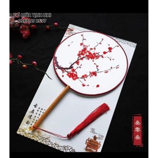 Quạt cầm tay múa trung hoa quạt tròn cổ trang quat01 - đồ múa tịnh nhi