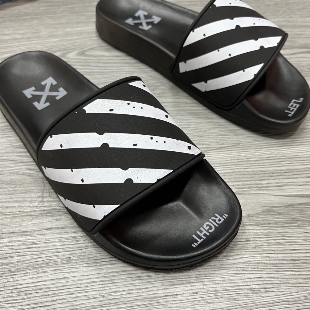 Dép nam OFF-WHITE sọc chéo cao cấp 3 màu, đế pu cao cấp
