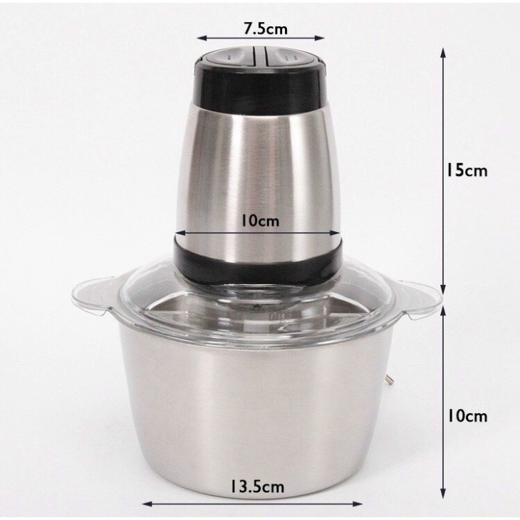 Máy xay thịt, máy xay đa năng công suất 250W, cối inox304 4 lưỡi dao sắc bén đa năng dùng cho gia đình