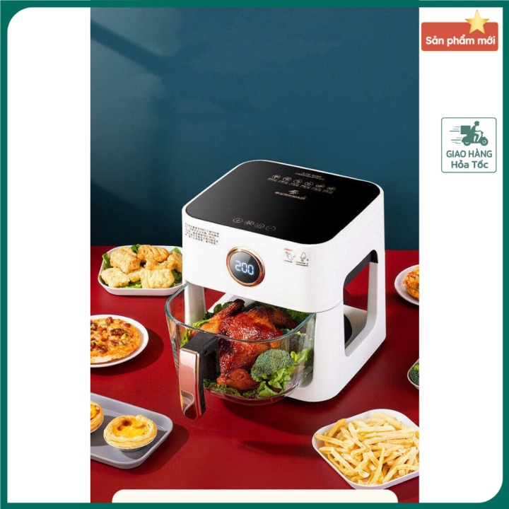 🆙 Nồi chiên không khí thông minh nhìn xuyên thấu thức ăn 5L 360 độ Crispy JapanTech 1200W