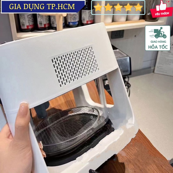 🆕 Nồi chiên không dầu thông minh nhìn xuyên thấu thức ăn 5L 360 độ Crispy JapanTech 1200W