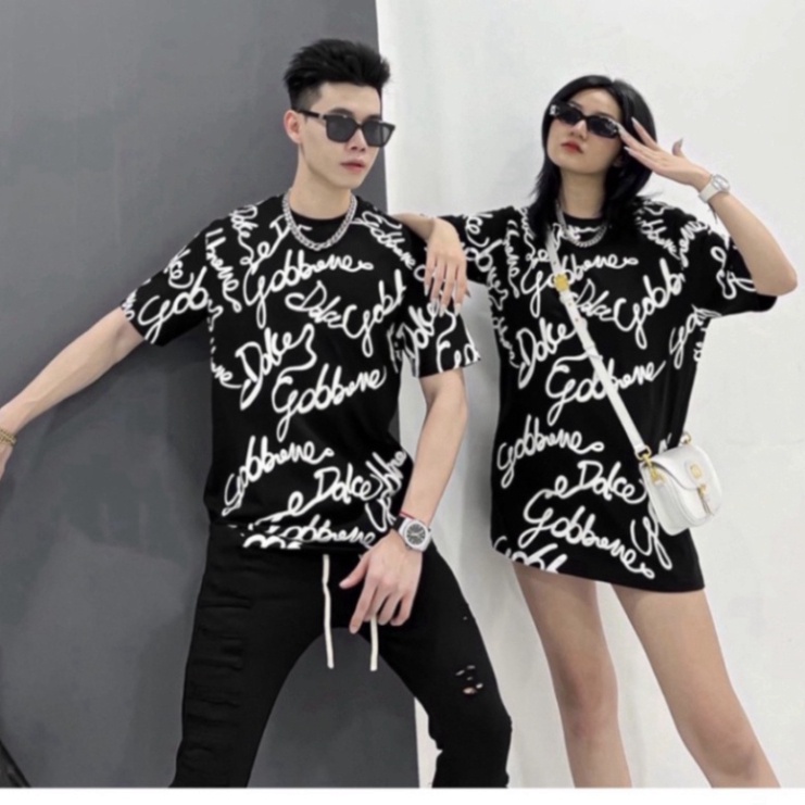 Áo phông Nam nữ MIKENCO cotton in chữ 5D Dolce quanh áo nhiều chữ siêu nét, Áo thun đôi siêu hot 2023