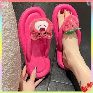 Dép xỏ ngón gấu dâu tây dễ thương nữ