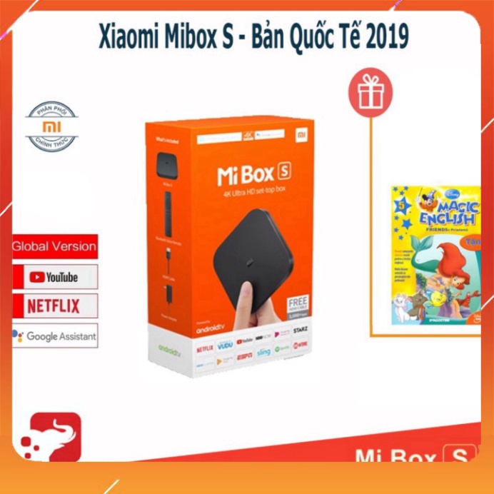 Android Tivi Box Xiaomi Mibox S 4K 2019 Bản Quốc Tế Tiếng Việt tìm kiếm giọng nói - phân phối chính hãng - ngày hội siêu