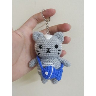 Móc khóa len handmade Mèo đi học cute 🐱