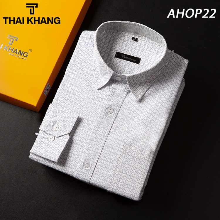 Áo sơ mi nam dài tay cao cấp Thái Khang  vải cotton loại áo sơ mi nam form rộng classic AHOP24