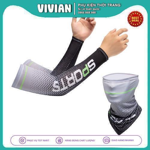 Găng tay chống nắng và Khăn bịt mặt đa năng COMBO 2 IN 1 Phụ kiện đi phượt, đạp xe, dã ngoại chống nắng nam và nữ