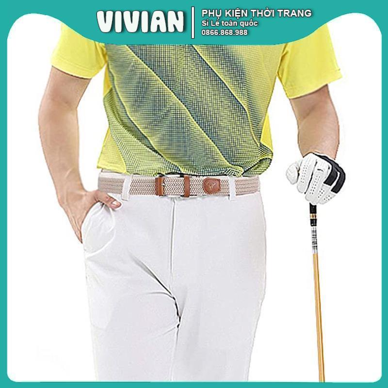 Thắt lưng dây bện Golf co giãn vải canvas thời trang, Dây nịt nam phong cách năng động Quà tặng cao cấp