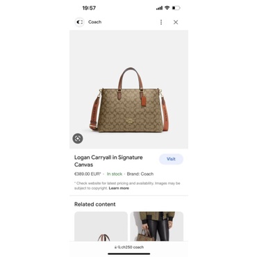 TÚI COACH TOTE Logan Carryall In Signature Canvas