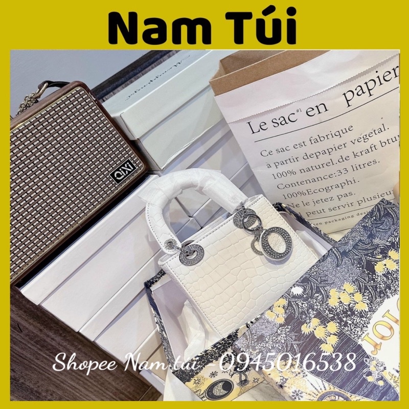 Túi đi ô đính đá xách tay Size 18 cm bản siêu hót chuẩn đẹp ( Full hộp)