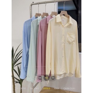 Áo sơ mi dài tay túi trước ngực freesize SM2