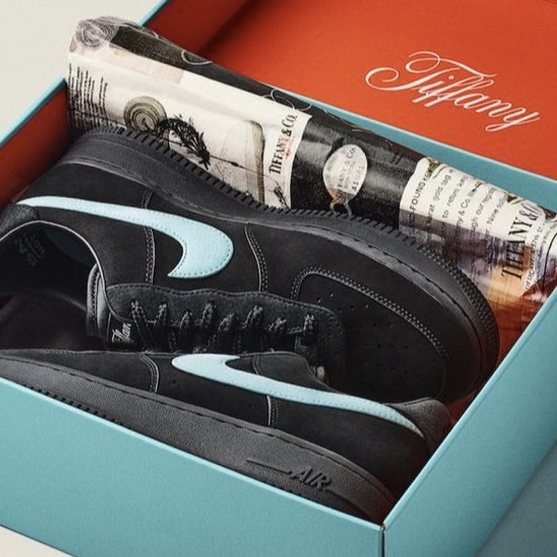 GIÀY AF1 Low Tiffany All Black Vạch Xanh Cao Cấp