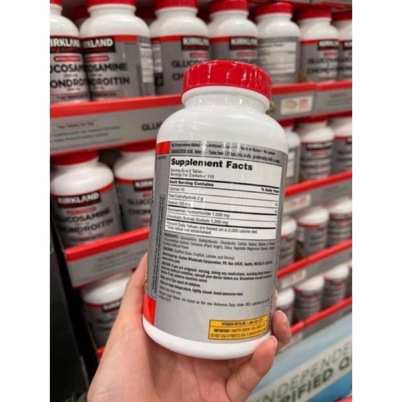 Viên uống bổ xương khớp KIRKLAND Glucosamine 1500mg with Chondrotin 1200mg của Mỹ 220 viên