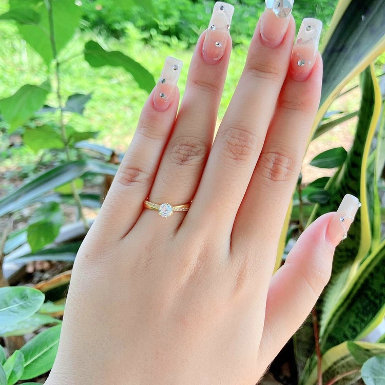 Nhẫn Nữ Kiểu 1 Xoàn Chéo Đơn Giản Vàng Non Cao Cấp-Dùng vĩnh viễn không phai màu