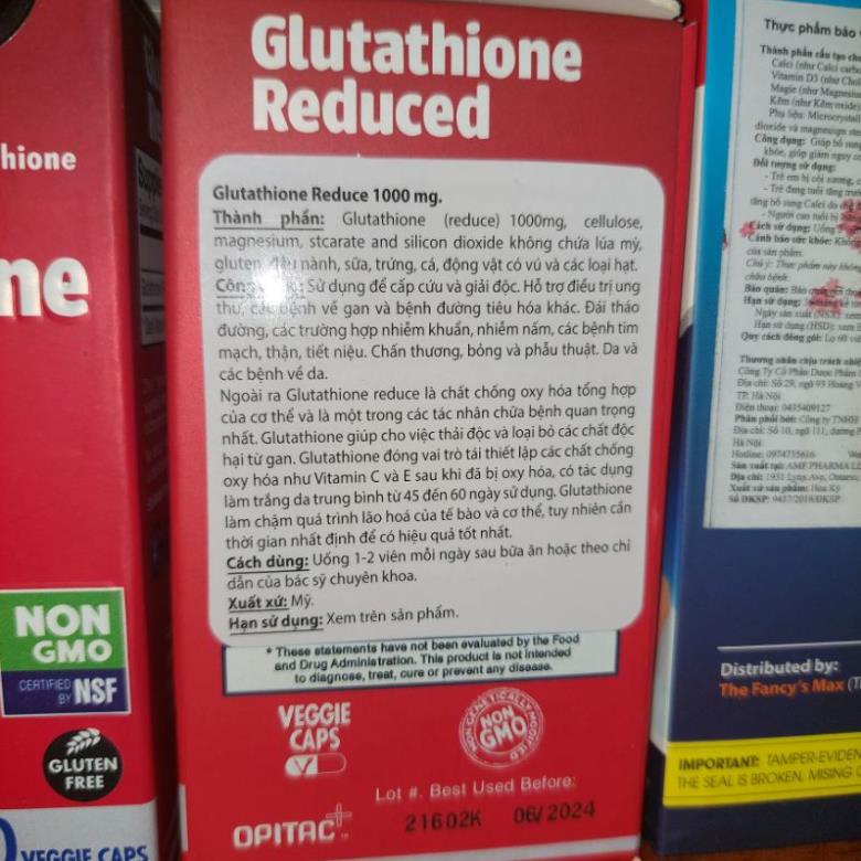 Viên uống trắng da GLUTATHION 1000mg