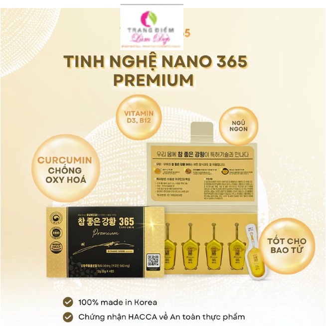 Nghệ nano  curcumin Premium 365 mẫu mới nhất