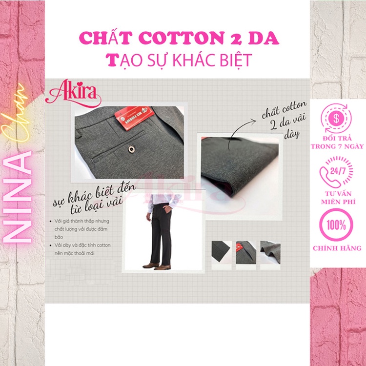 Quần tây nam trung niên vải dày mềm không ra màu loại quần tây nam ống suông Akira