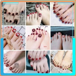 Móng chân giả kèm keo, bộ 24 móng chân giả