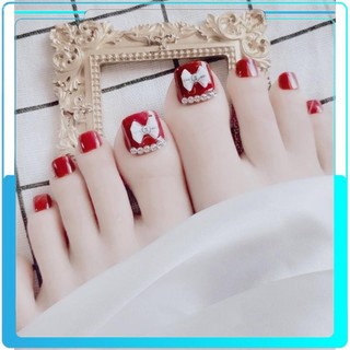 Móng chân giả kèm keo, bộ 24 móng chân giả