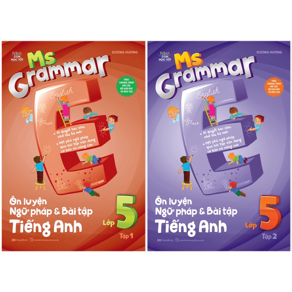 Sách Combo Ms Grammar - Ôn Luyện Ngữ Pháp Và Bài Tập Tiếng Anh Lớp 5: Tập 1 Và 2